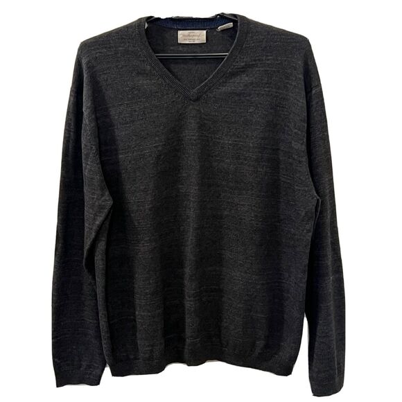 Weatherproof Vintage Mens Gray V-Neck Sweater 100% Cotton Sz XL - Picture 1 of 12